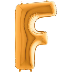 S/SHAPE FOİL BALON - LETTER -F- GOLD