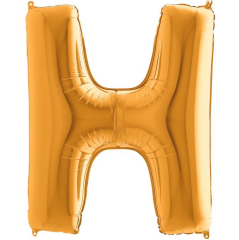 S/SHAPE FOİL BALON - LETTER -H- GOLD