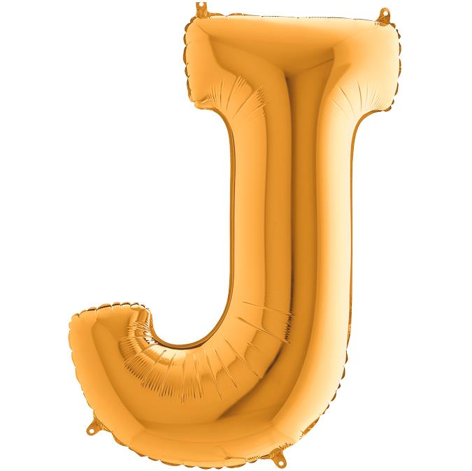 S/SHAPE FOİL BALON - LETTER -J- GOLD