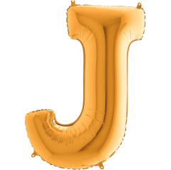 S/SHAPE FOİL BALON - LETTER -J- GOLD