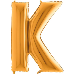 S/SHAPE FOİL BALON - LETTER -K- GOLD