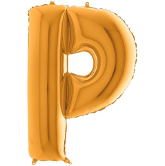 S/SHAPE FOİL BALON - LETTER -P- GOLD