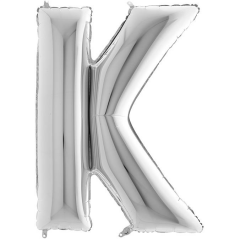 S/SHAPE FOİL BALON - LETTER -K- SILVER