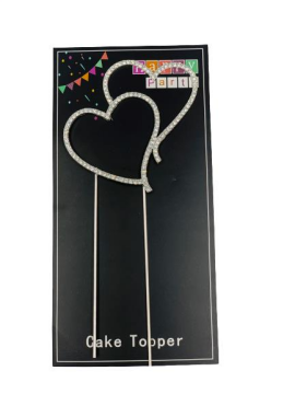 METAL TAŞLI KALP PASTA SÜS