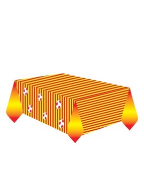 SARI-KIRMIZI TARAFTAR PLASTİK MASA ÖRTÜSÜ